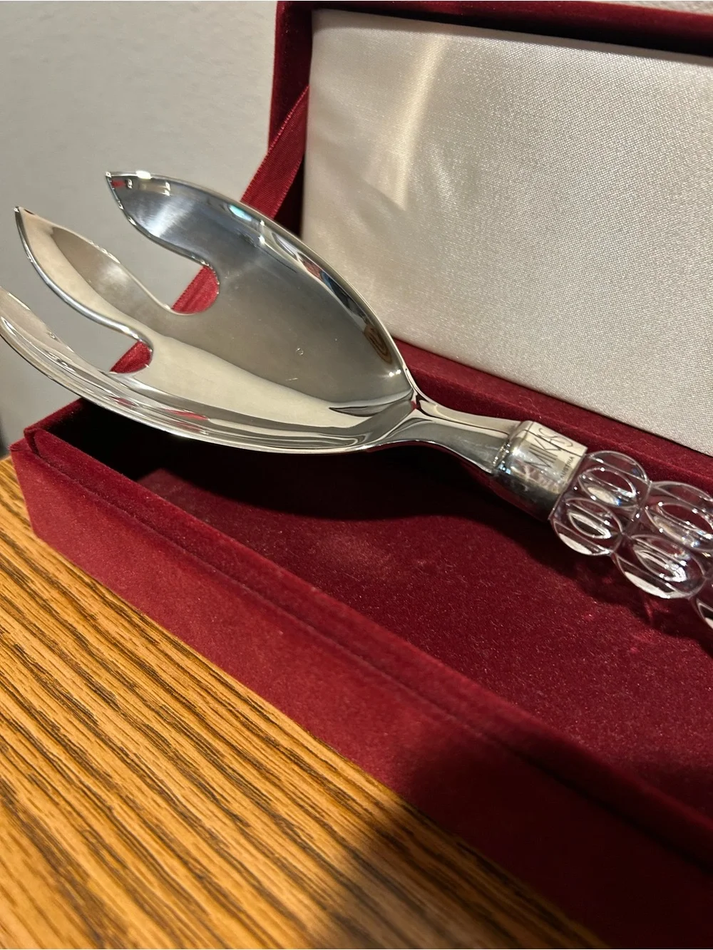 Mikasa Clear Crystal Handle Serving Fork and Spade Set